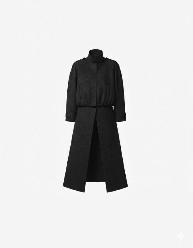 Transformable Wool Bomber-Coat