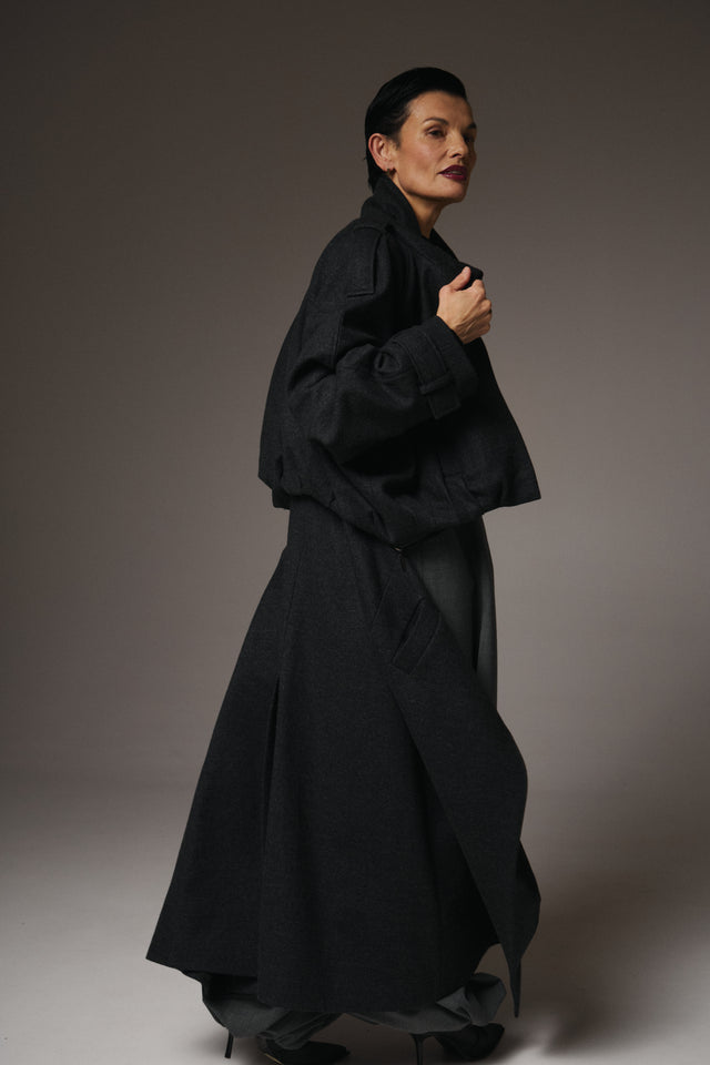 Transformable Wool Bomber-Coat