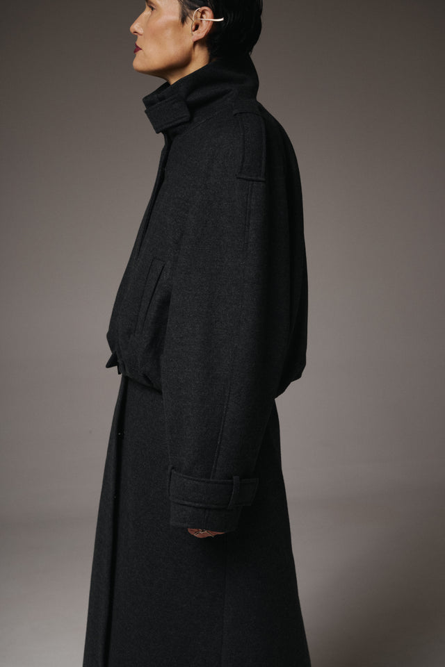 Transformable Wool Bomber-Coat