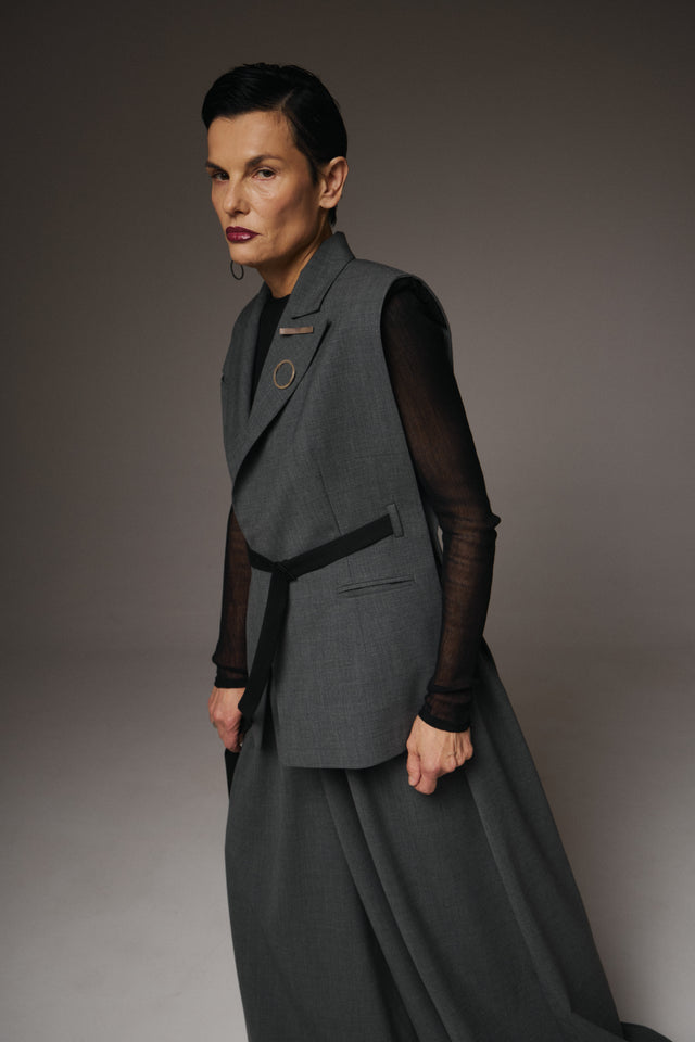 Langes Woll-Gilet