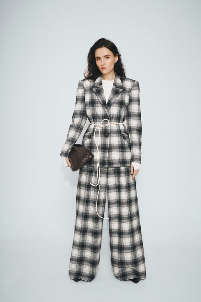 Woolen tartan suit
