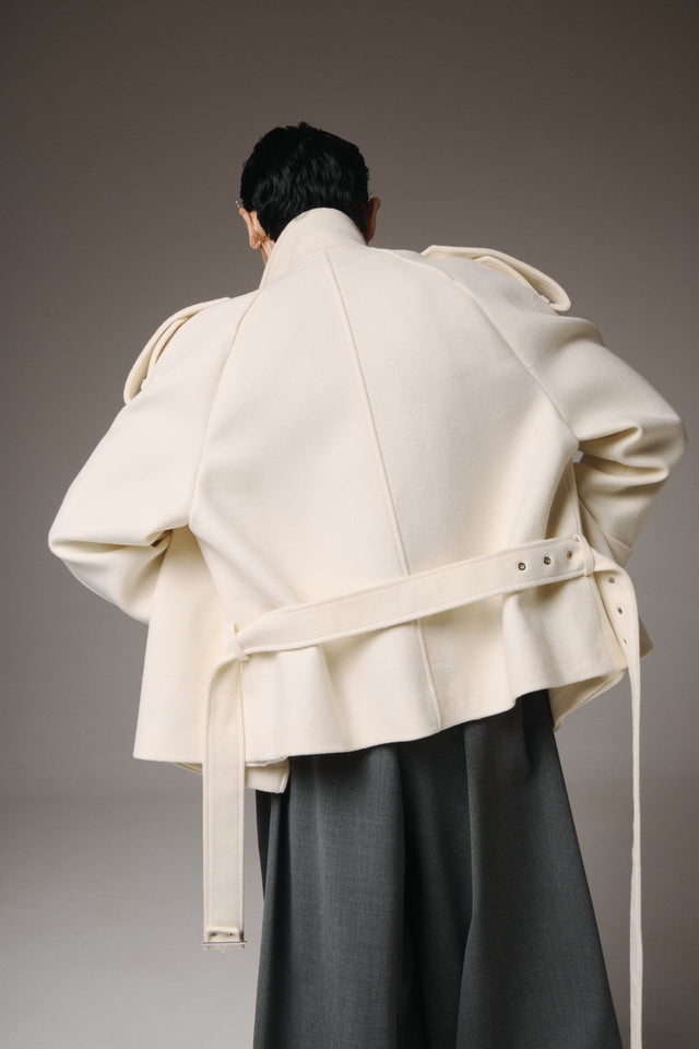 Wool Short Coat Ivory