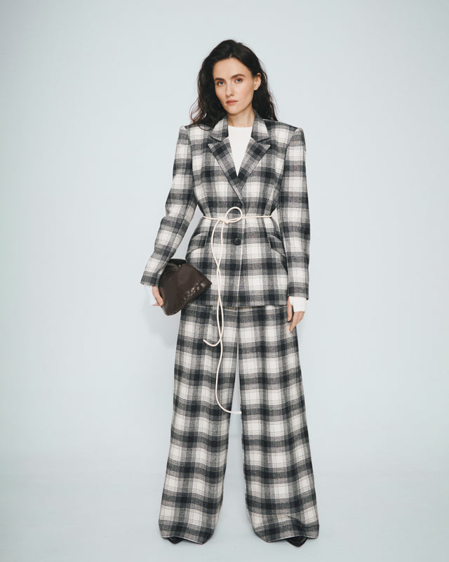 Woolen tartan suit