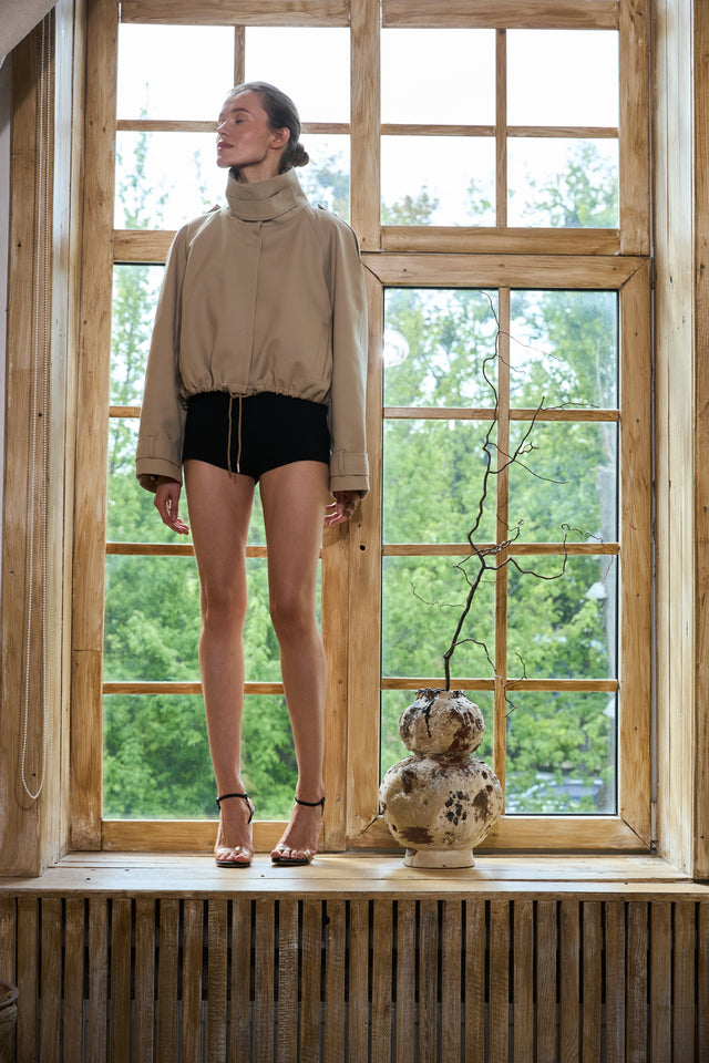 Oversized jacket with zippers