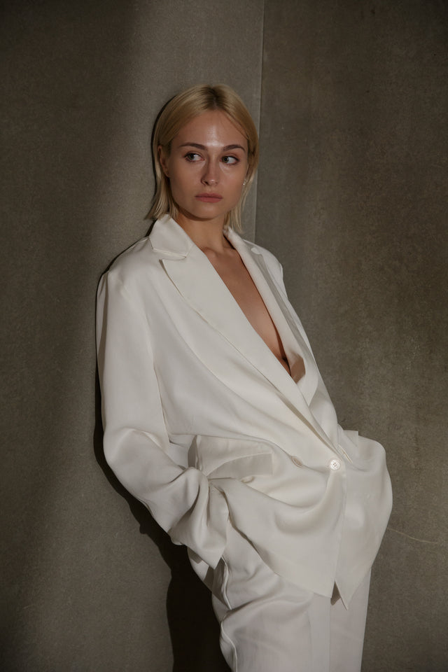 White viscose suit