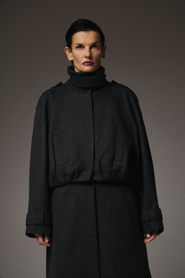 Transformable Wool Bomber-Coat