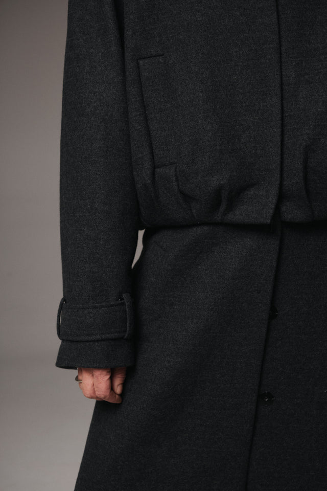 Transformable Wool Bomber-Coat