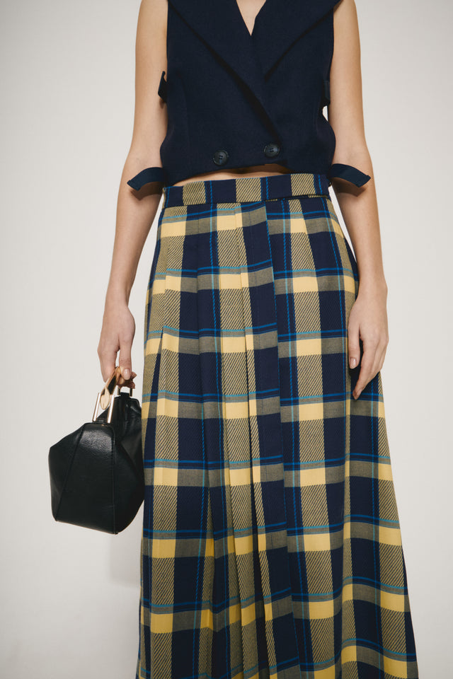 #13 Woolen tartan wrap skirt