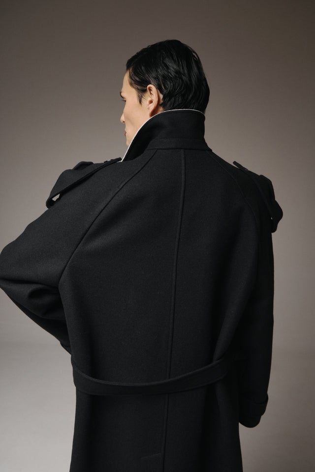 Black Maxi Wool Coat