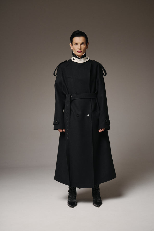 Black Maxi Wool Coat
