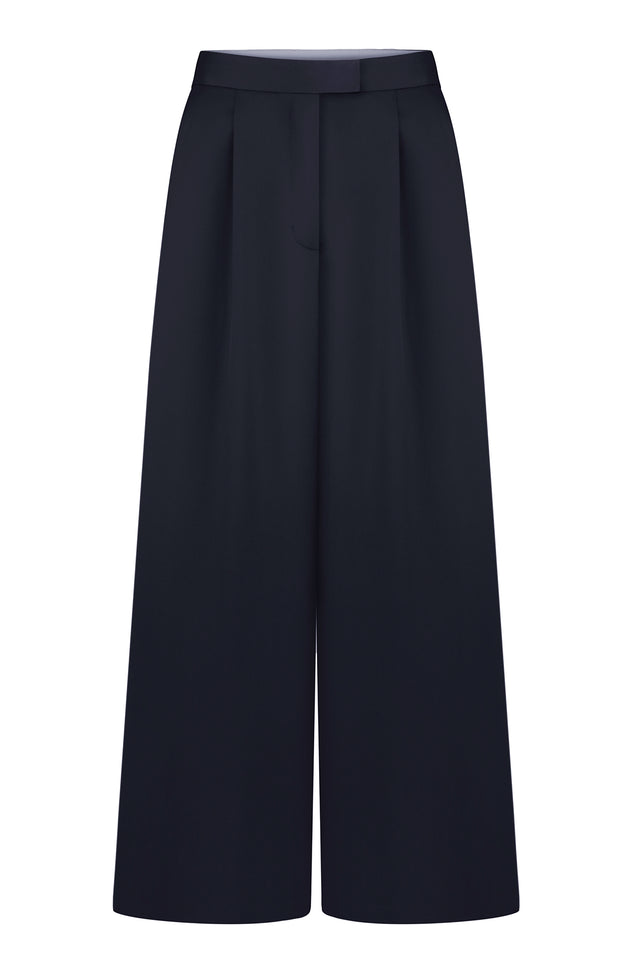 Woolen wide trousers