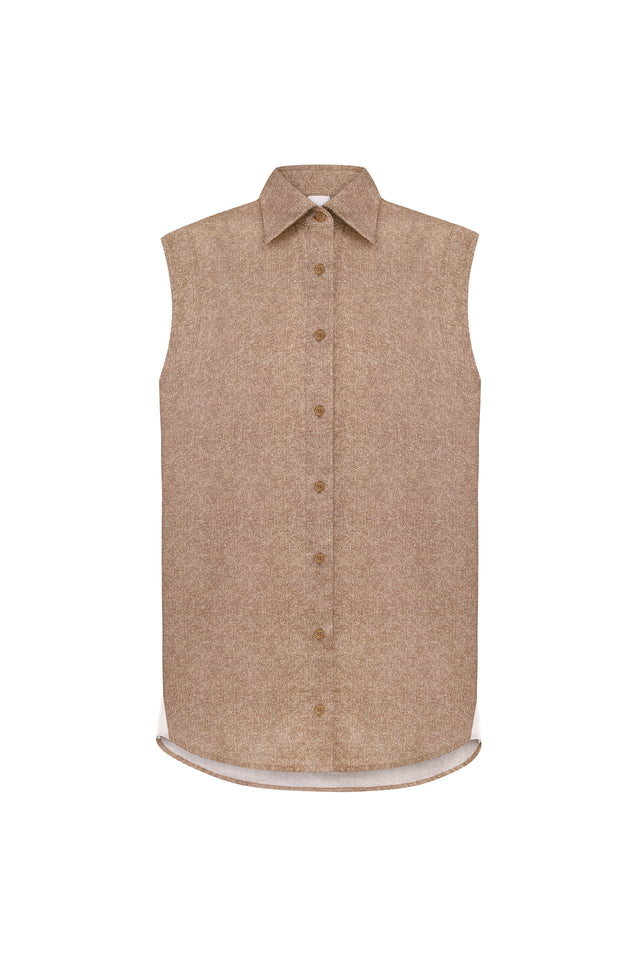 Moment 7. Sleeveless Cotton Shirt