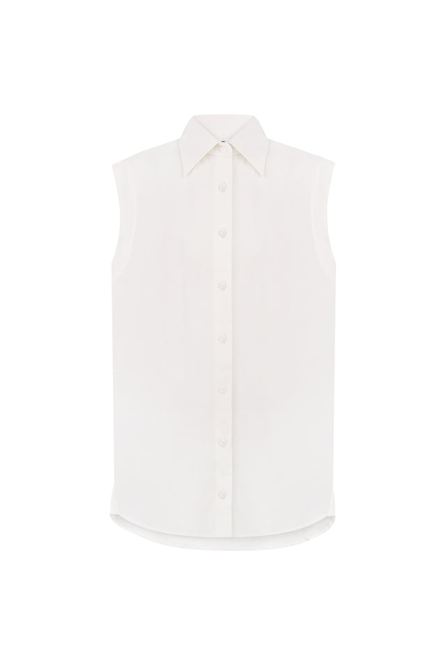 Moment 7. Sleeveless Cotton Shirt