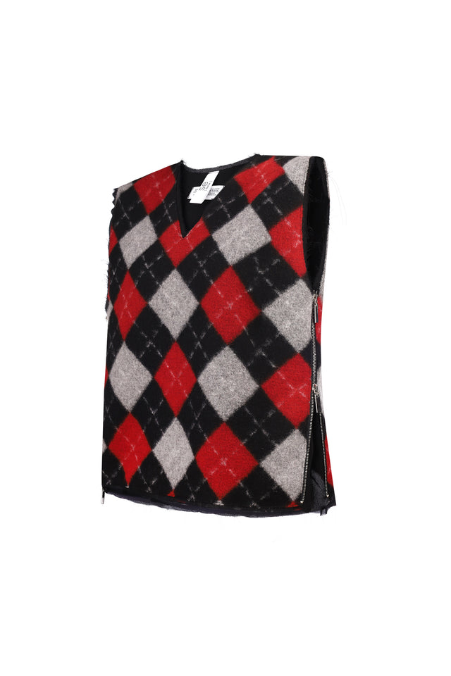 Woolen vest with zippers