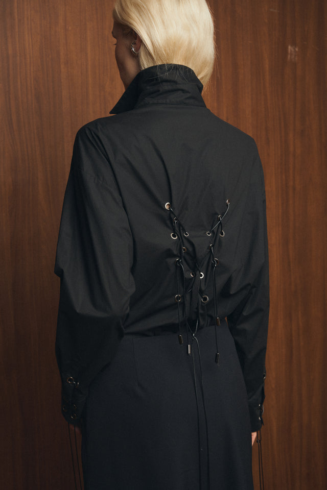Oversized Cotton Shirt with Decoration