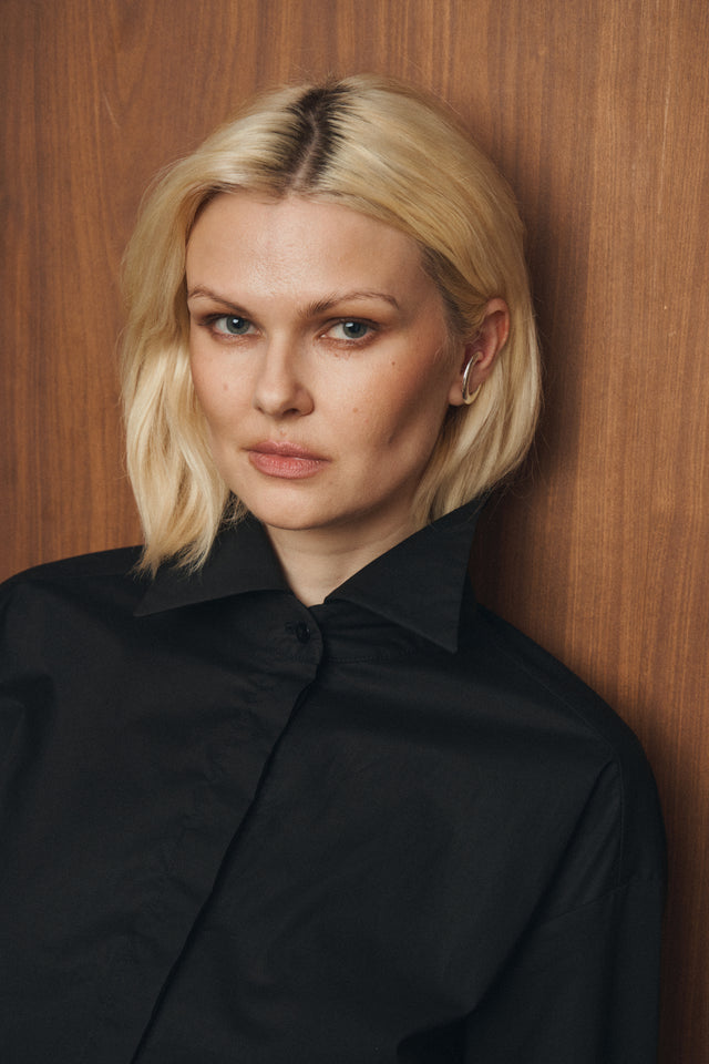 Oversized Cotton Shirt with Decoration